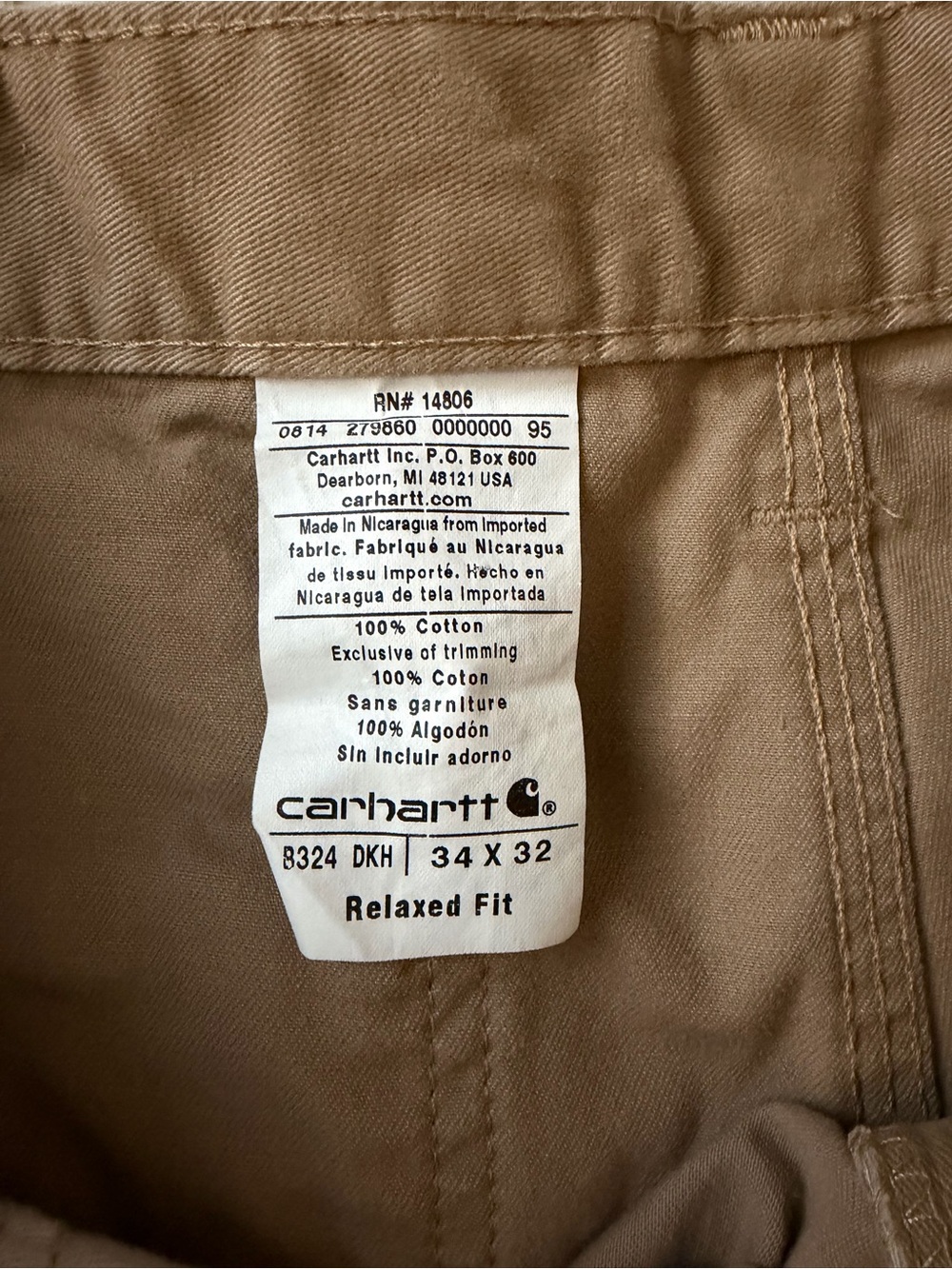 Carhartt Men's Khaki Utility Pants with Extra Pockets - Picture 6 of 6